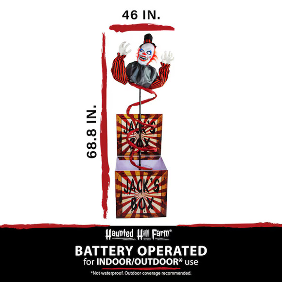 🔥Haunted Hill Farm Life-Size Talking Clown Jack in The Box Animatronic NWT🔥 - Picture 3 of 8